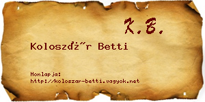 Koloszár Betti névjegykártya